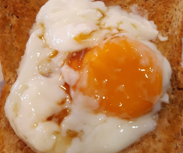 poach egg bread