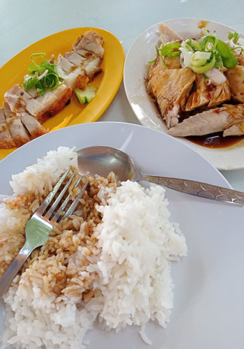 chicken rice siew yuk